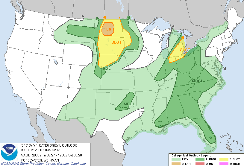 Day 1 Convective Outlook - June 27, 2025