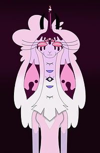 A drawing of Belphaghor from Vivienne Medrano's Helluva boss/Hazbin hotel universe