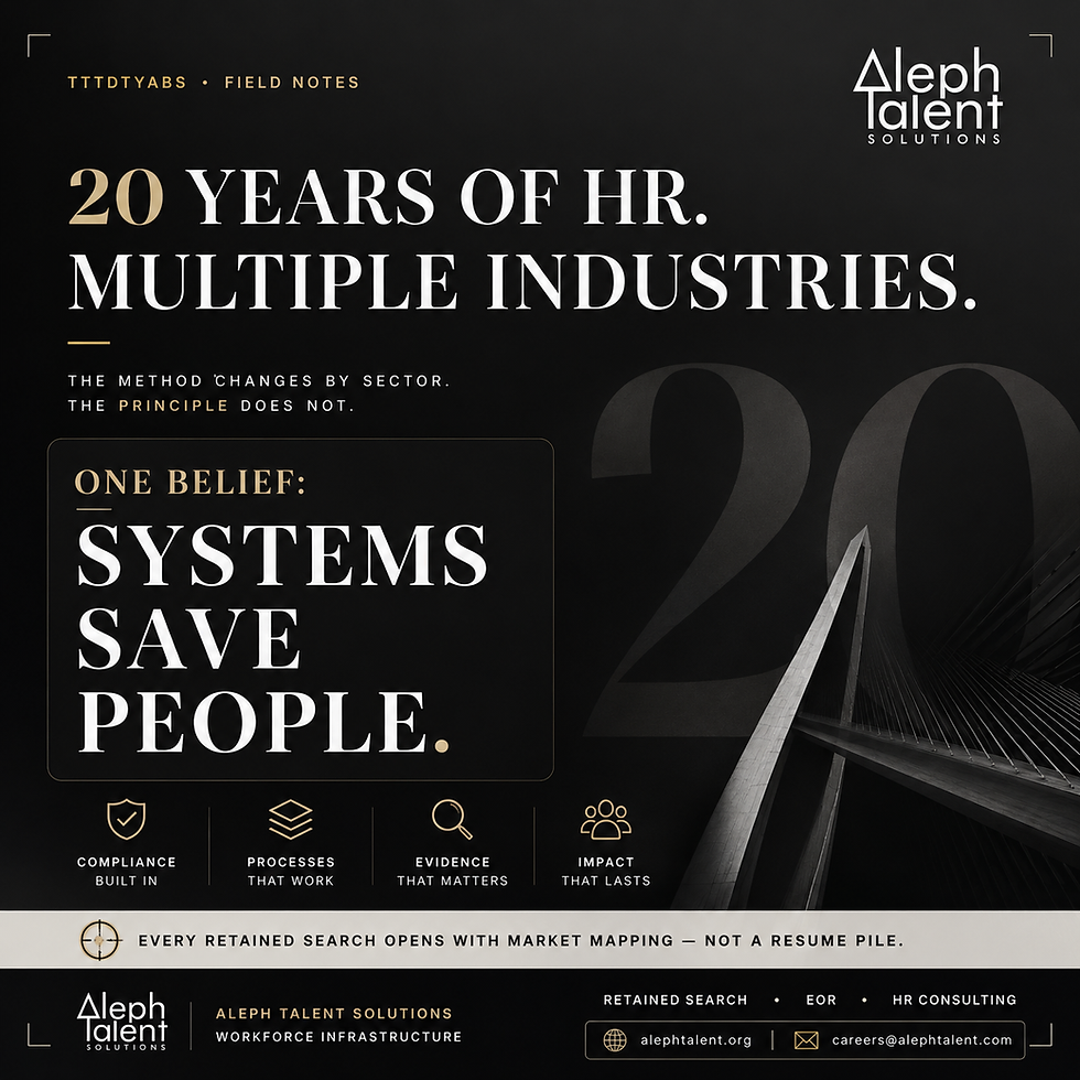 Systems Save People: What 20 Years Across Six Industries Actually Taught Us About HR