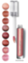 Plush Lip Gloss with applicator and eight shade swatches