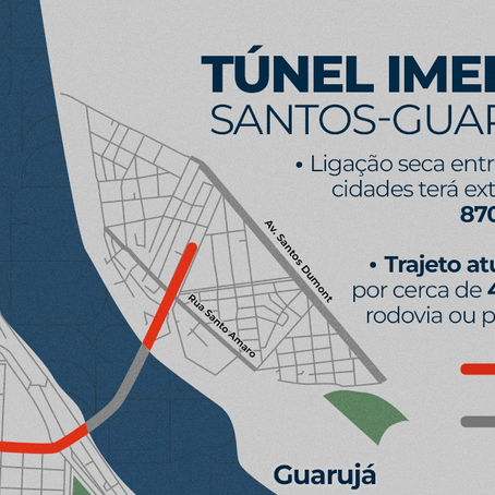 Governo de SP autoriza publicação do edital para concessão do Túnel Santos-Guarujá