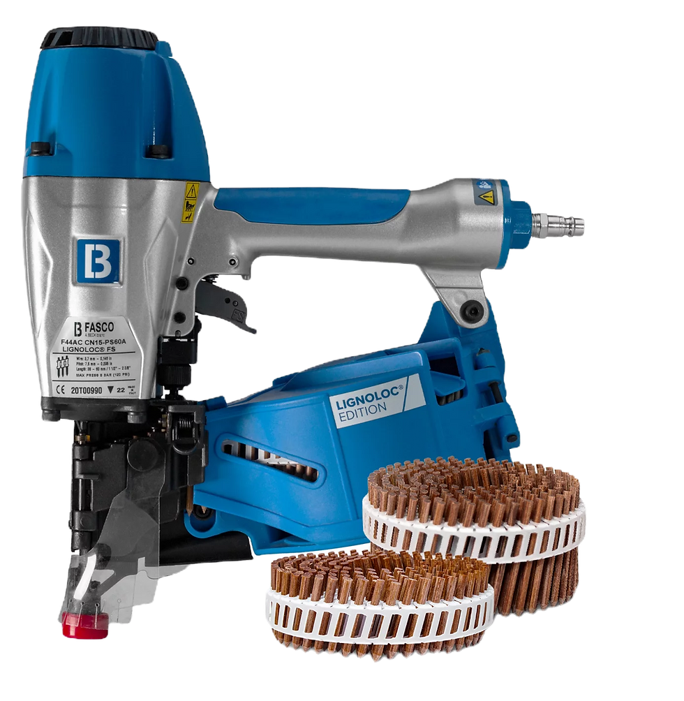 Transparent image of F44 Lignoloc Nailer with 2 coils in front