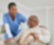 Smiling caregiver with senior man