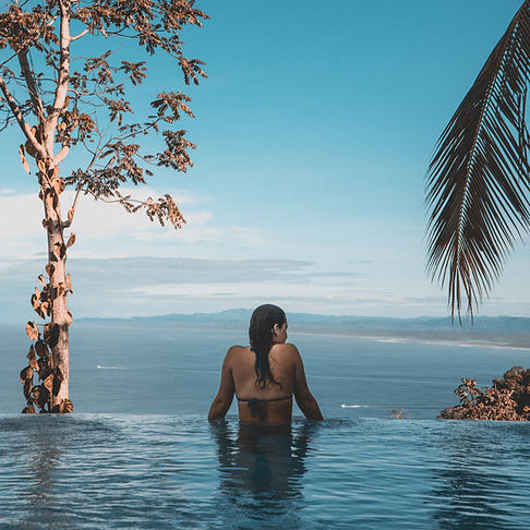 Hotel pool with a pretty cool Pacific Ocean view.__Please credit me and follow me on Insta