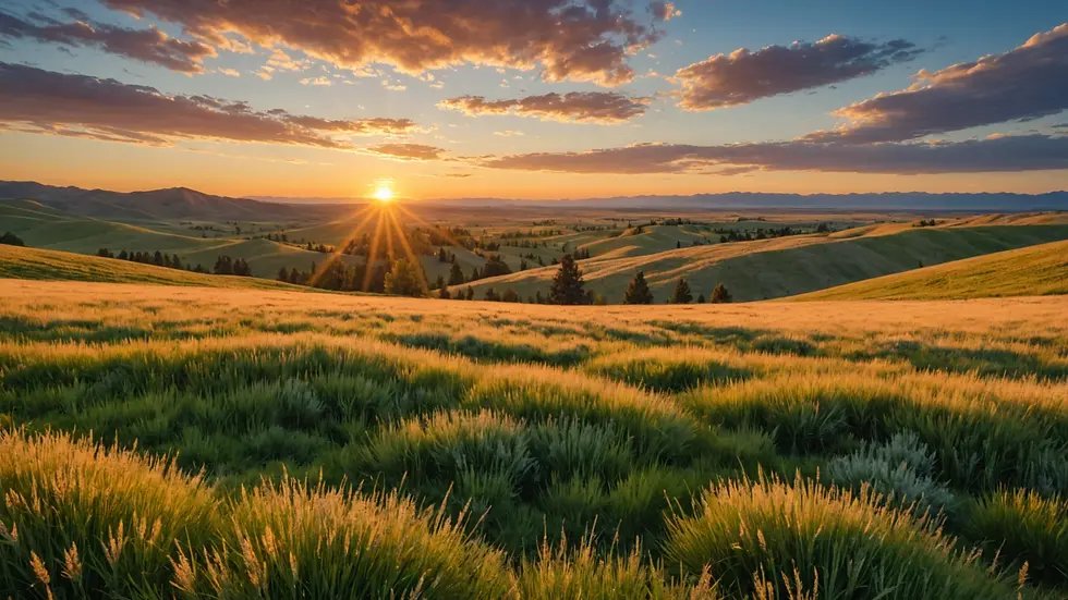 Eye-level view of a beautiful Idaho landscape during sunset