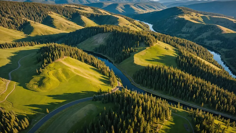 High angle view of scenic North Central Idaho landscape designed for new development