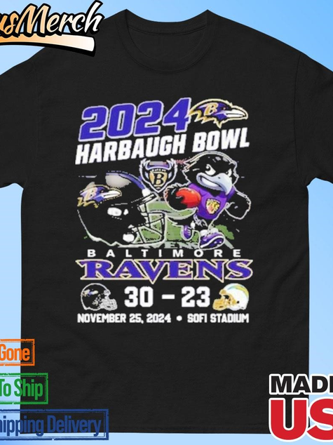 VenusMerch - Official 2024 The Harbaugh Bowl Ravens 30-23 Chargers T-shirts