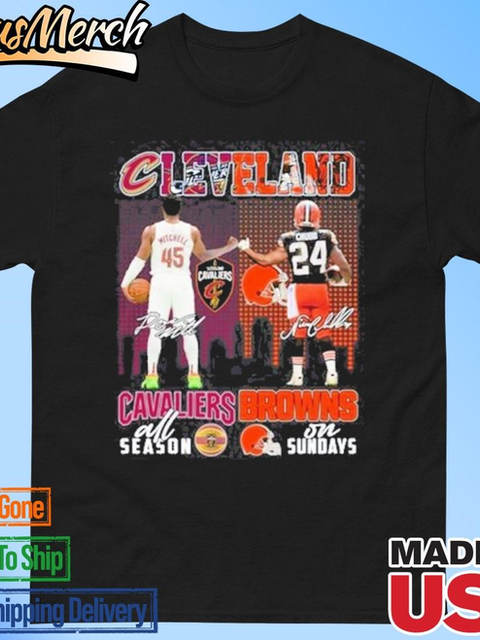 VenusMerch - Official Cleveland Cavaliers Donovan Mitchell x Cleveland Browns Nick Chubb Signature Unisex T-shirts