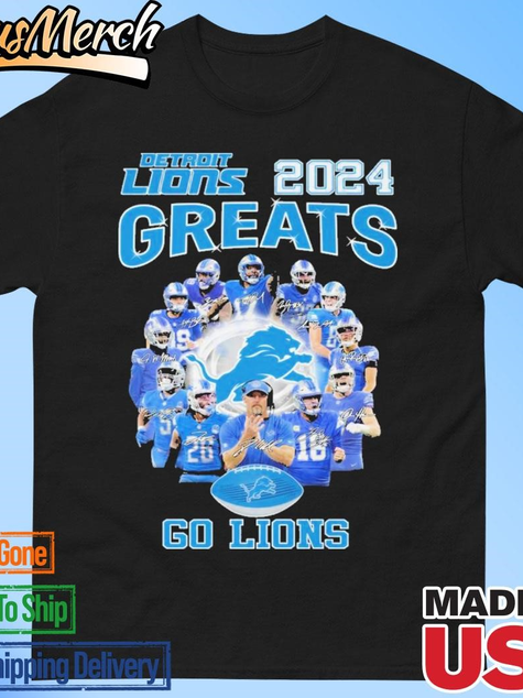 VenusMerch - Official Detroit Lions 2024 Great Season Go Lions Go 2024 T-shirts