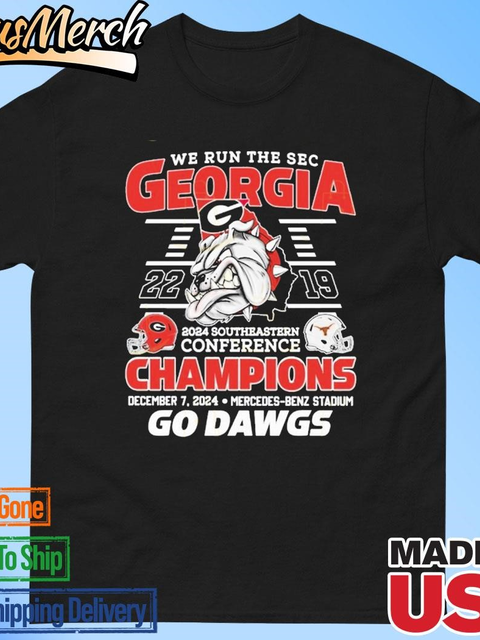VenusMerch - Official Georgia Bulldogs Run The SEC Champions Go Dawgs Unisex T-shirts