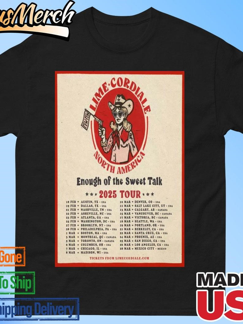 VenusMerch - Official Lime Cordiale Tour Enough Of The Sweet Talk 2025 Poster T-shirts