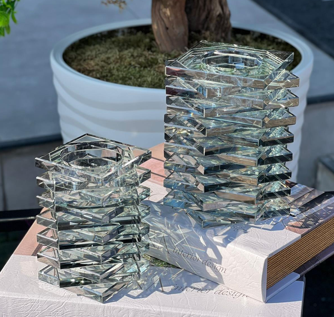 2 Lİ KRİSTAL FÜME MUMLUK