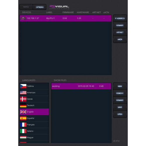 Miniatura: Visual Productions Cuety Lighting Control App with LPU-2 Interface