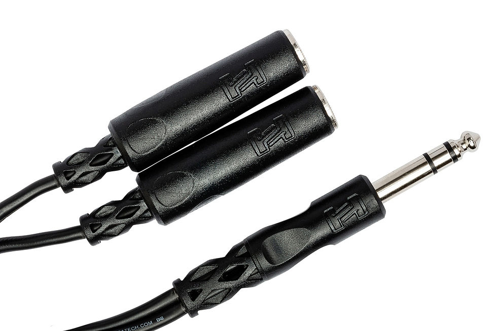 Miniatura: Hosa YPP-118 Y Cable, 1/4 in TRS to Dual 1/4 in TRSF