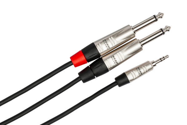 Miniatura: Hosa HMP-003Y 3Ft.REAN 3.5 mm TRS to Dual 1/4 in TS Pro Stereo Breakout
