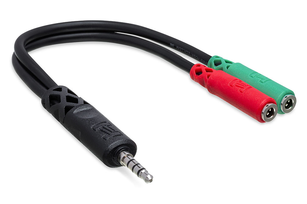 Thumbnail: Hosa YMM-108 3.5 mm TRRS to Dual 3.5 mm TRSF Headset/Mic Breakout Cable