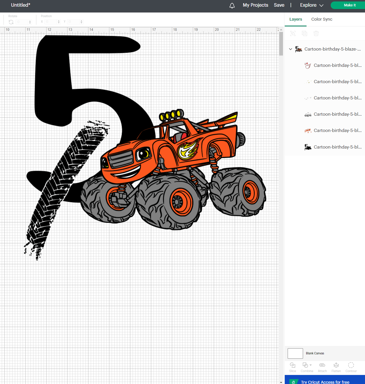 Blaze 5th Birthday SVG