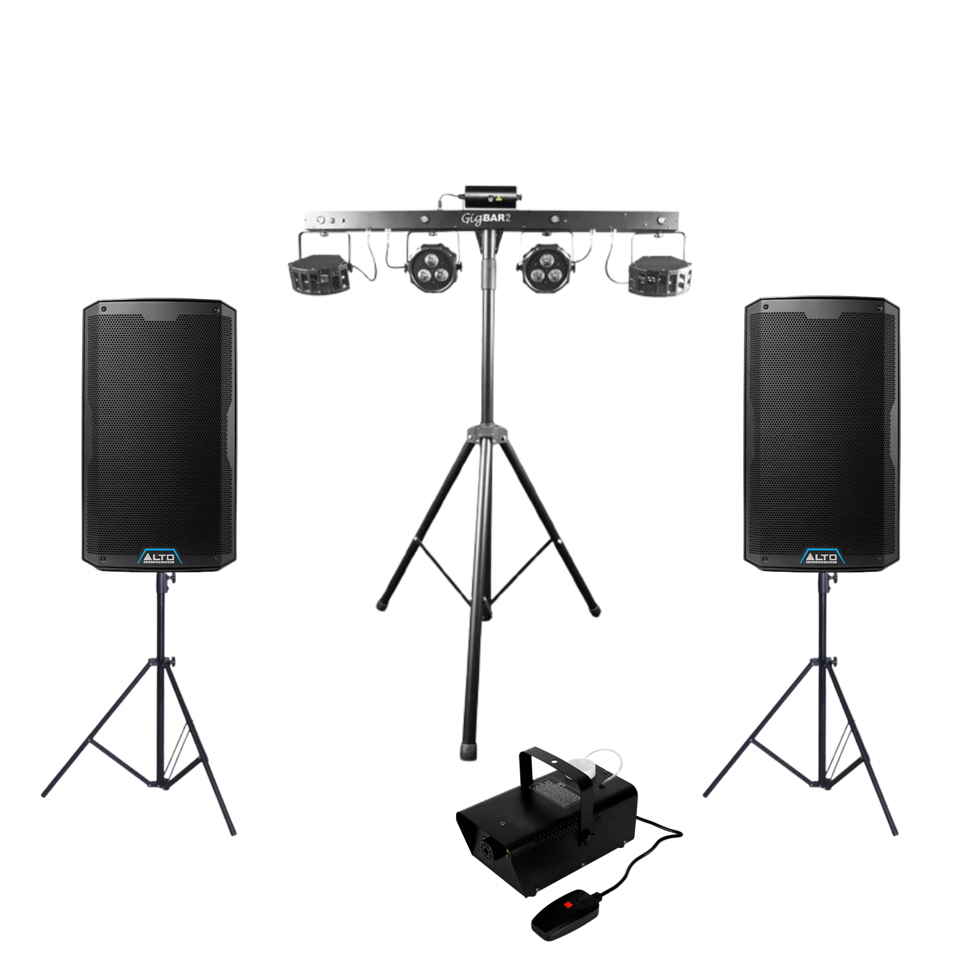 Location Jeux de lumière sonorisation gigbar moove machine à fumée enceinte amplifiée