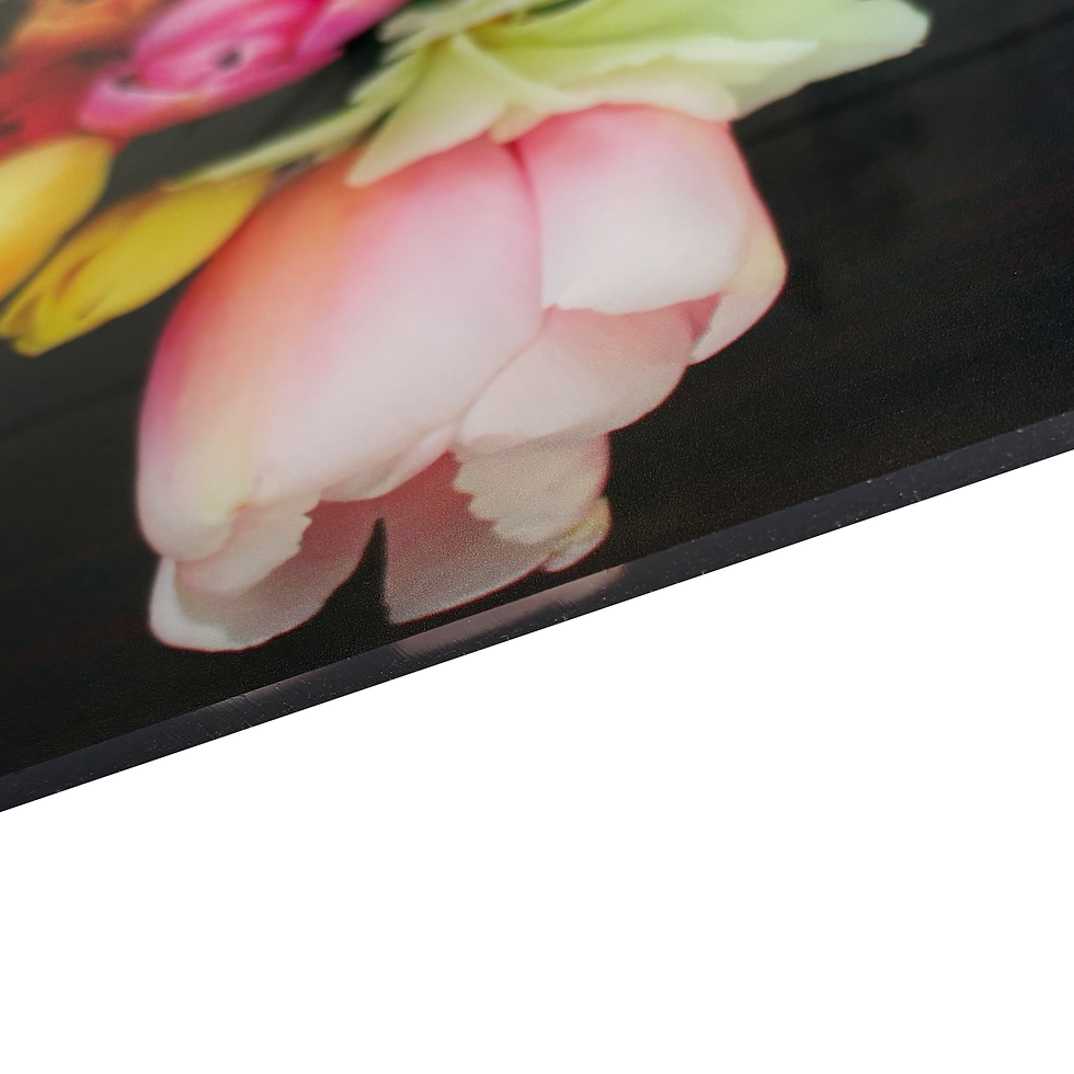 Thumbnail: Zijkant van plexiglas Heart of tulips