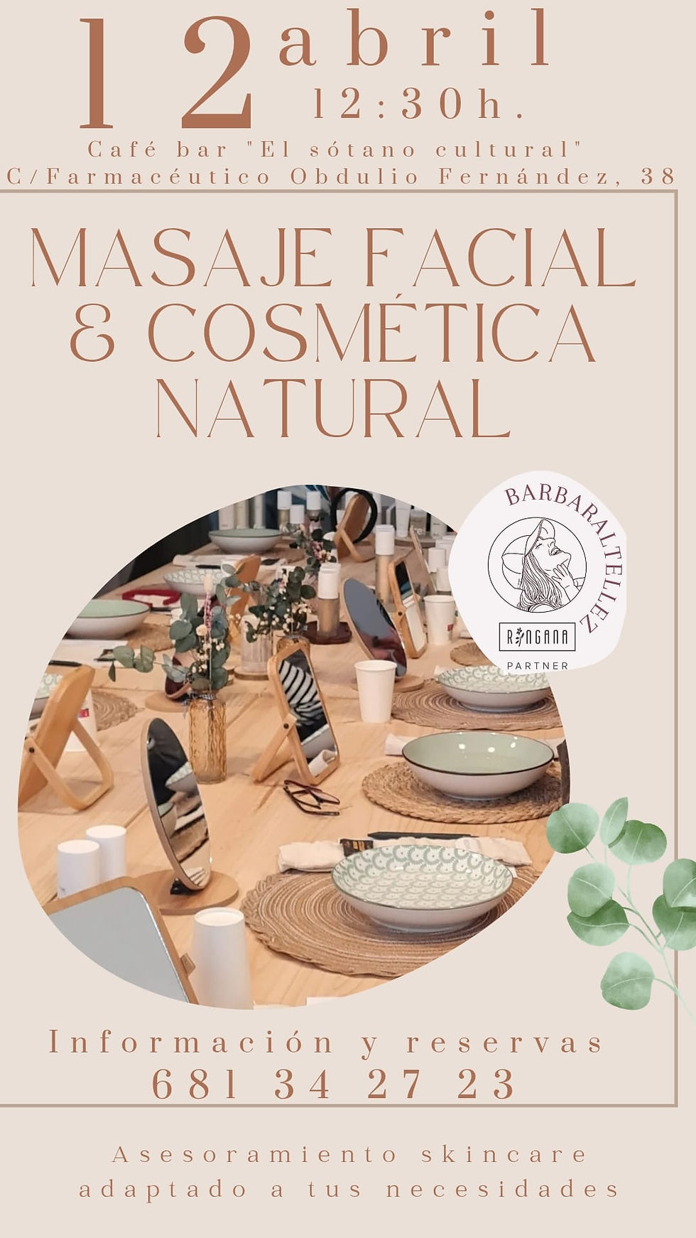 Masaje facial y cosmética natural