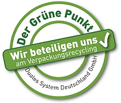 Siegel: Wir beteiligen uns am Verpackungsrecycling (Der grüne Punkt)