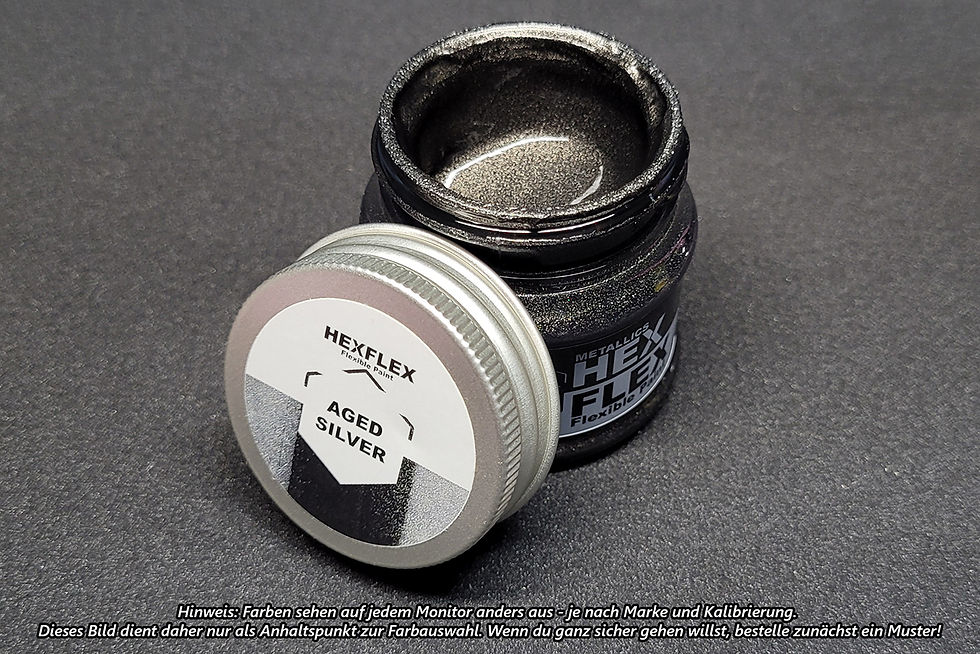 Miniaturbild: eine geöffnete Dose Hexflex Aged Silver