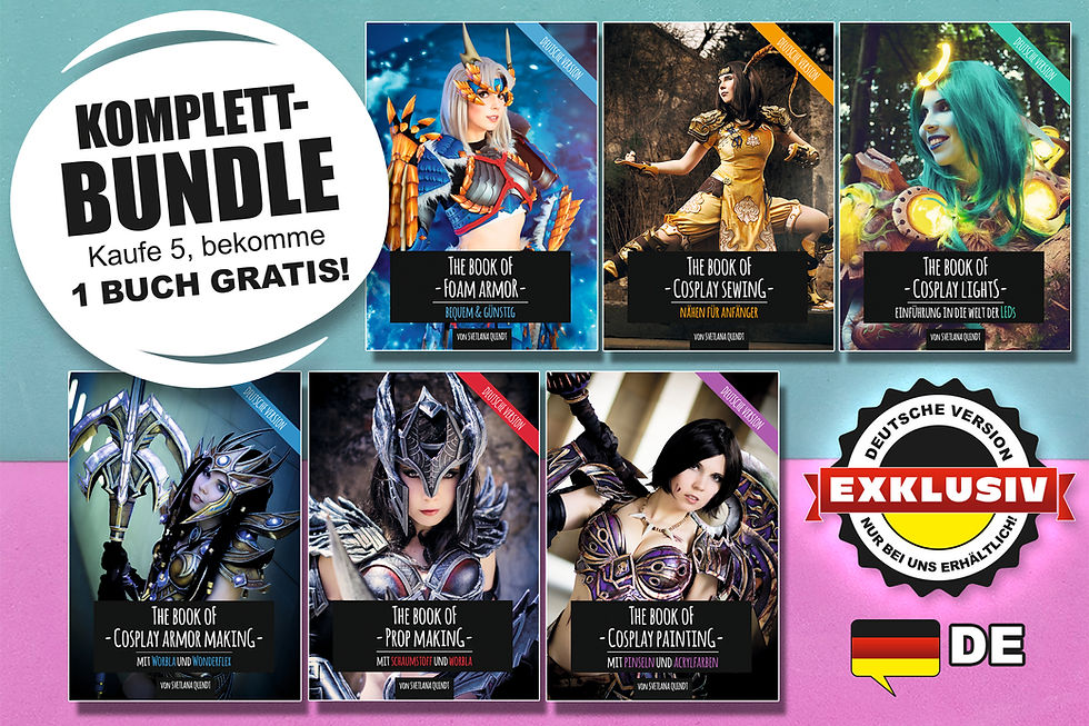 6 Buch Cover von Kamui Cosplay. Button: Komplett Bundle: Kaufe 5, erhalte 1 Buch gratis