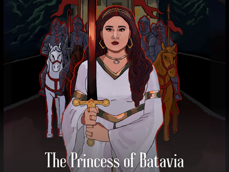 Kamila Batavia's The Scent of Camellias Tour in Europe and Asia poster incorporating Princess of Batavia and her Cavalry under the moonlight in her kingdom
