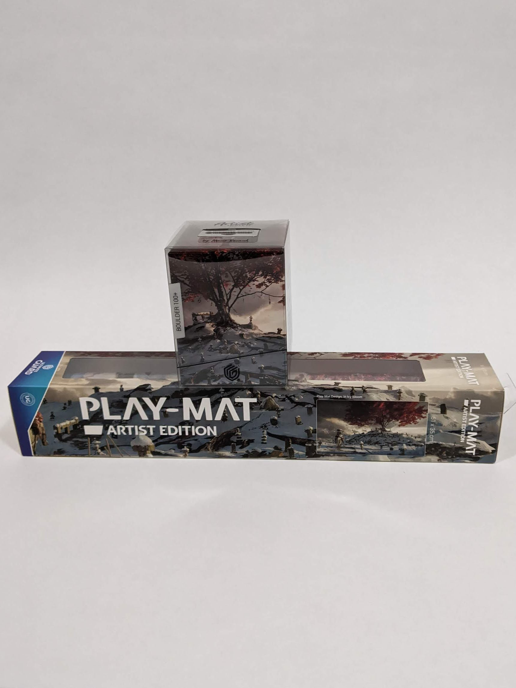 Ultimate Guard Artist edition: Icy Bloom playmat and boulder