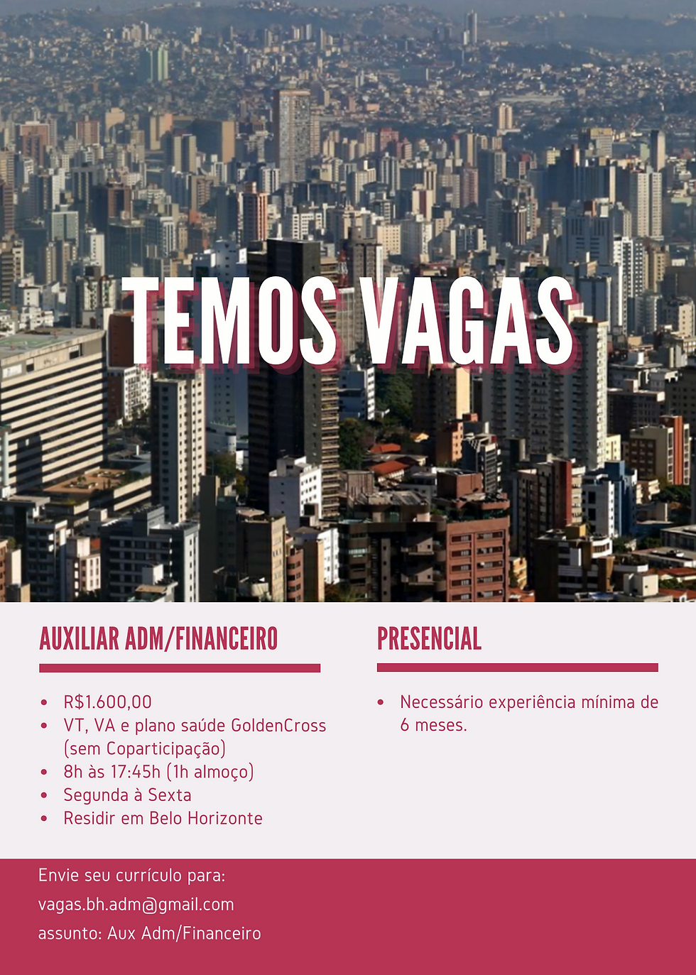 Processo Seletivo Vaga Belo Horizonte