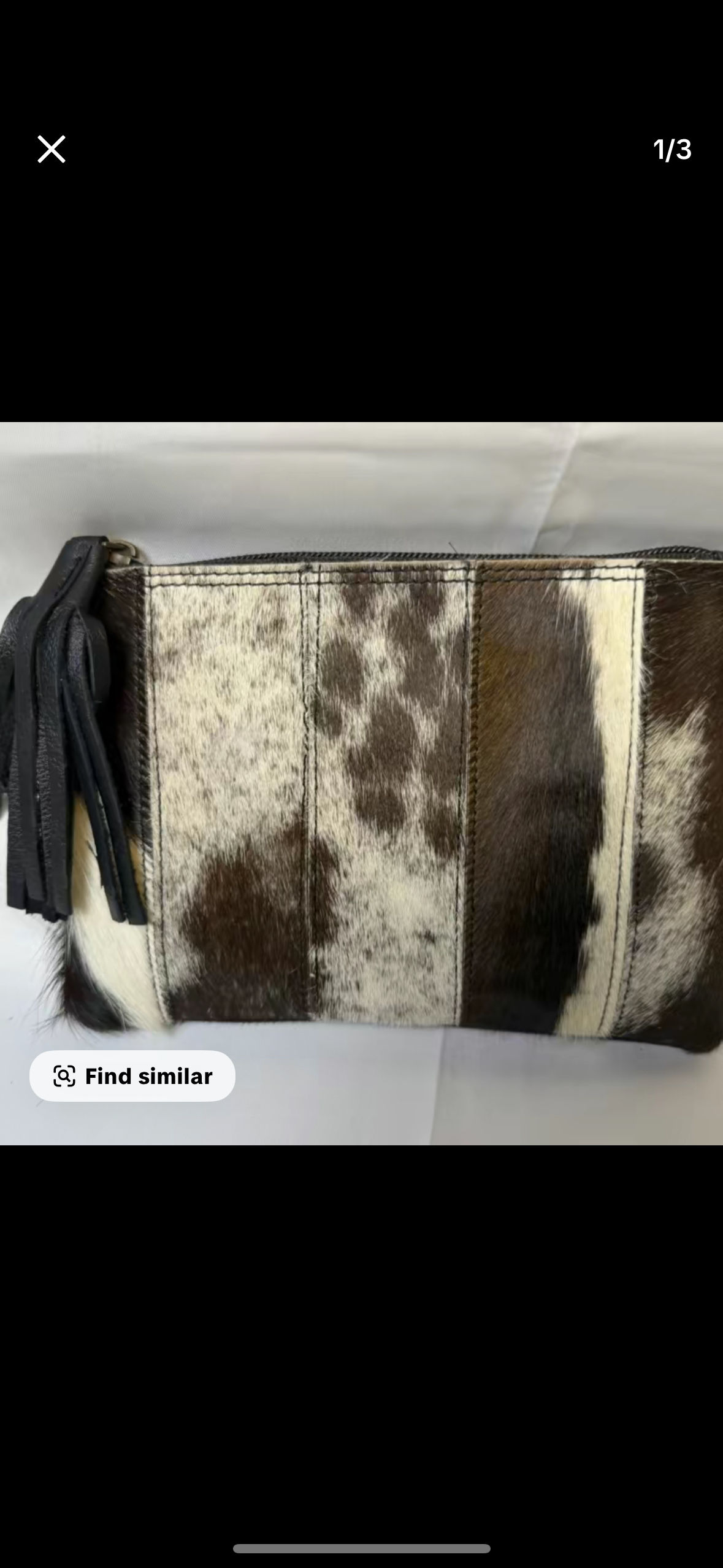 Cowhide Zipper Wallet Pouch