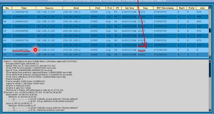 Figure 3 – Packet Capture before & after Error