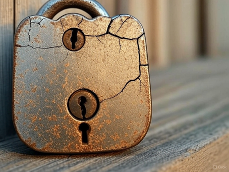 cracked vintage padlock