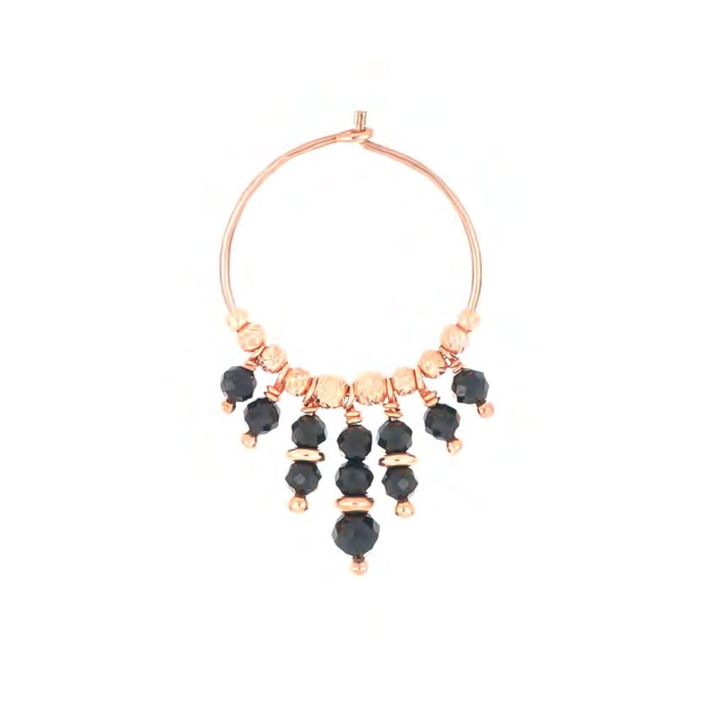 Mono orecchino a cerchio in argento e spinelli