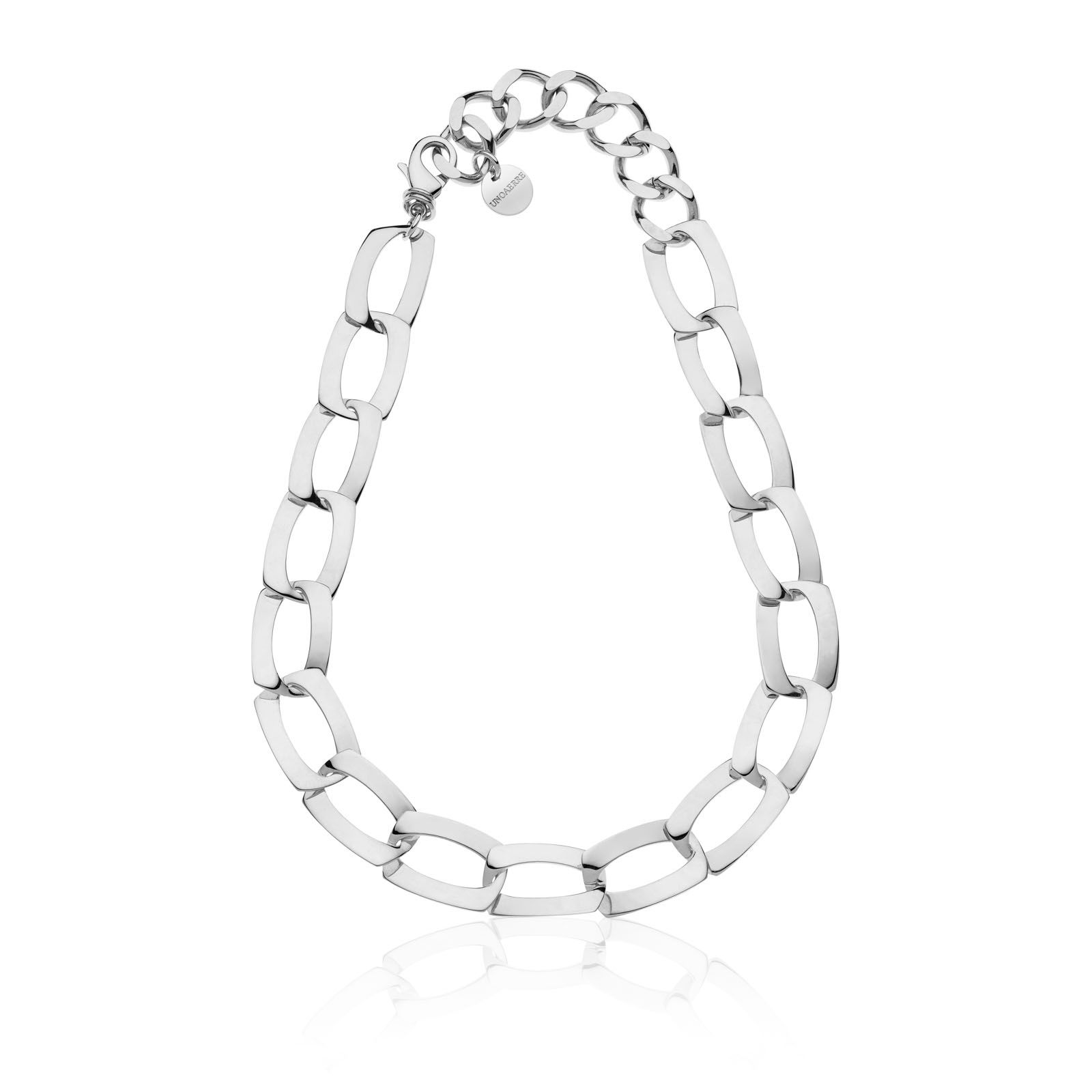 Collana catena argentata piatta Dinamica