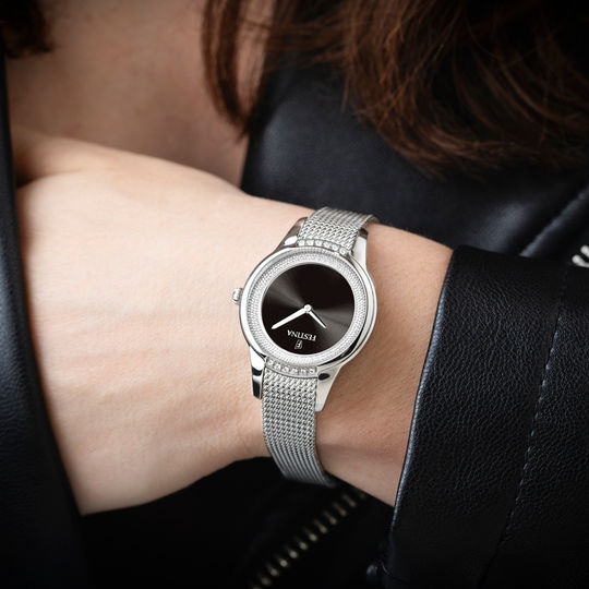 OROLOGIO FESTINA MADEMOISELLE F20494/3 NERO CINTURINO IN ACCIAIO, DONNA