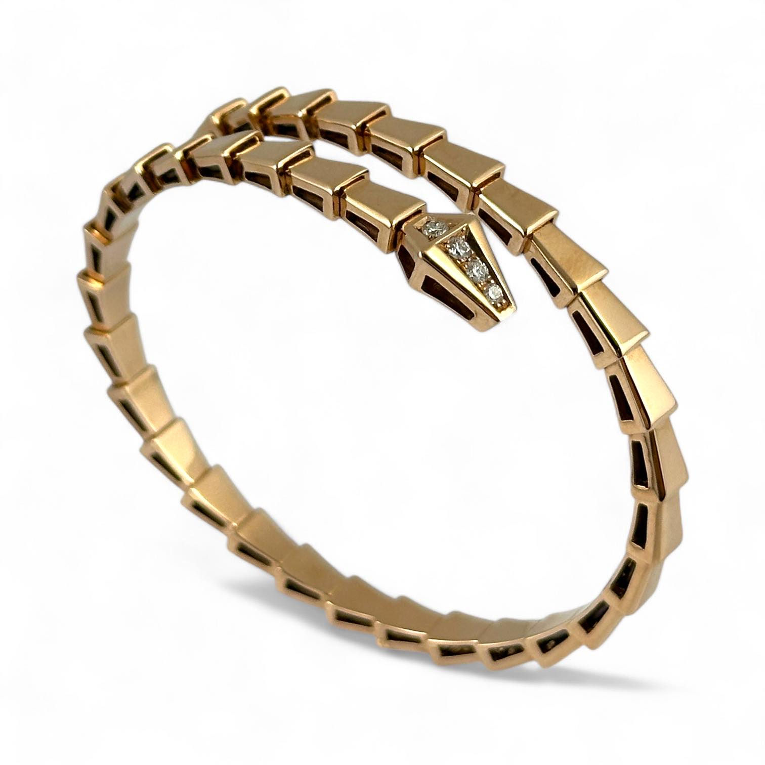 Bracciale serpente in oro rosa e brillanti