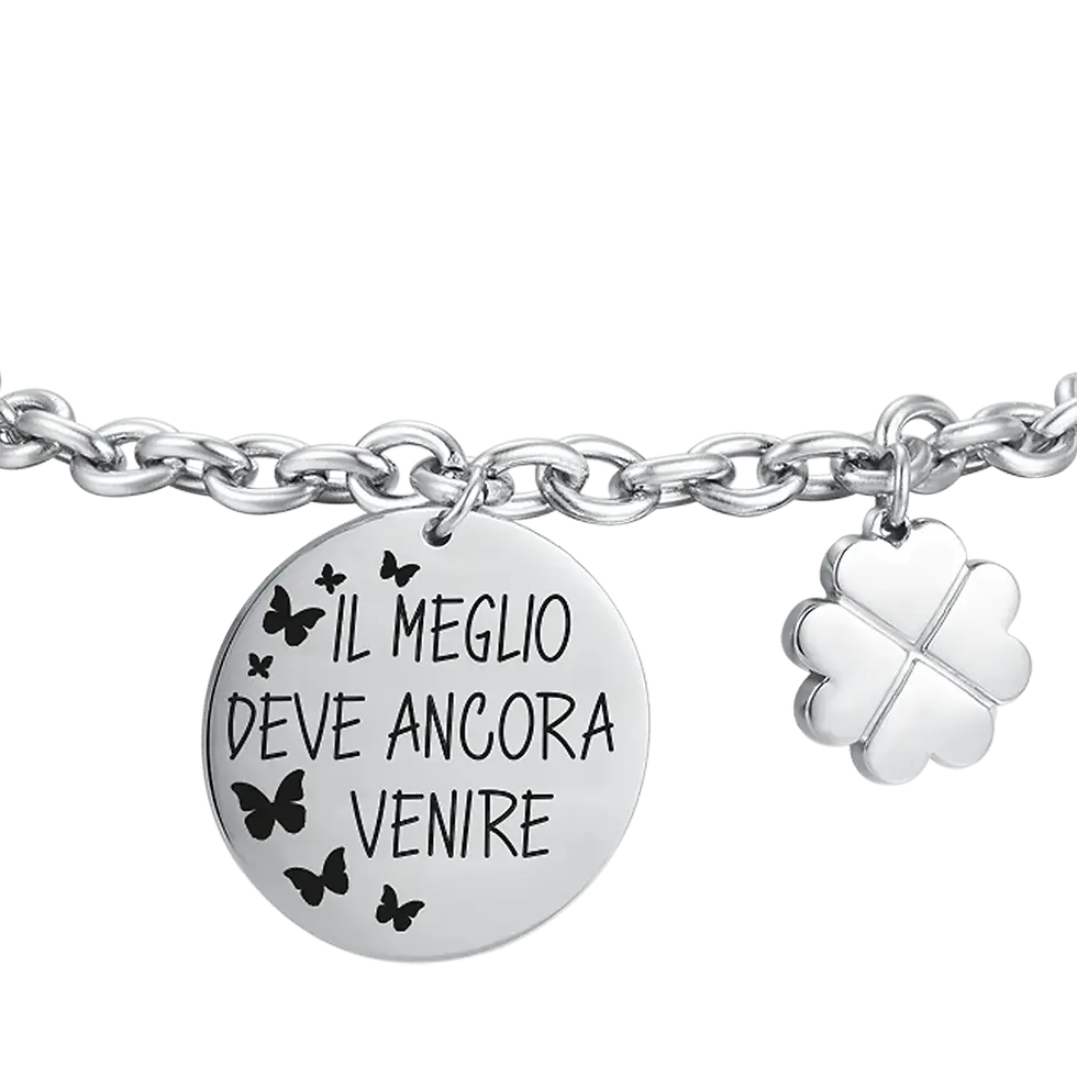 Miniatura: BRACCIALE DONNA IN ACCIAIO IL MEGLIO DEVE ANCORA VENIRE