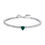 Miniatura: BRACCIALE TENNIS DONNA IN ACCIAIO CON CRISTALLI BIANCHI E CUORE CRISTALLO VERDE