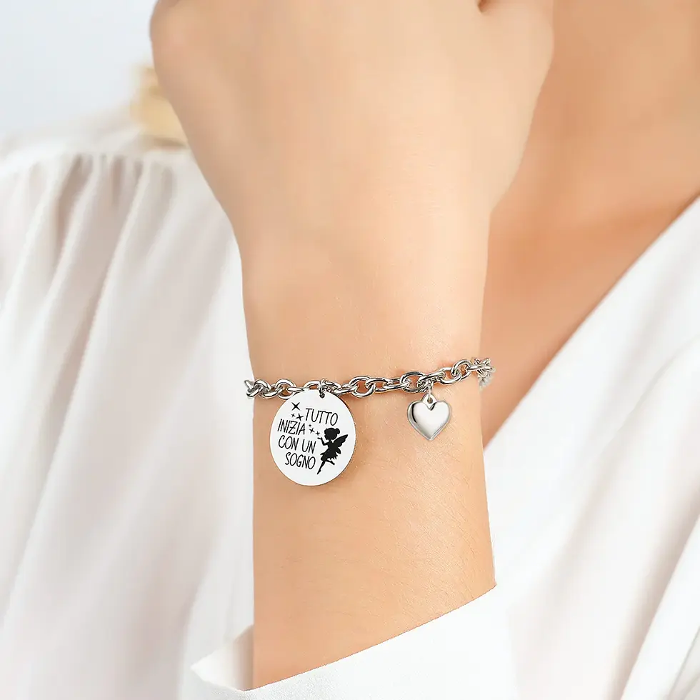 Thumbnail: BRACCIALE DONNA IN ACCIAIO TUTTO INIZIA CON UN SOGNO