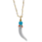 Collana con Corno in Argento e Pietre Naturali – Pendente Smaltato a Mano