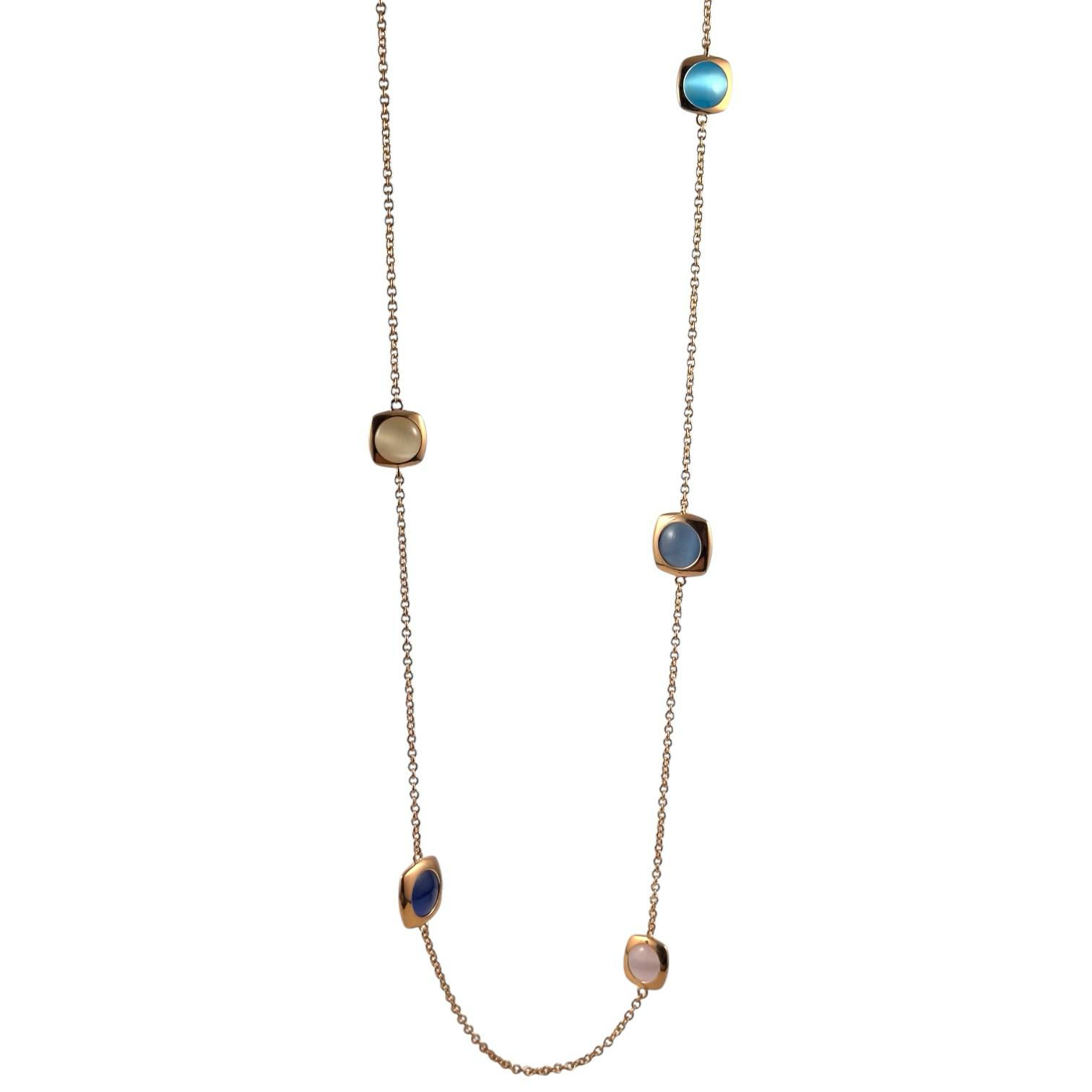 Collana donna in argento rosa e quarzi idrotermali