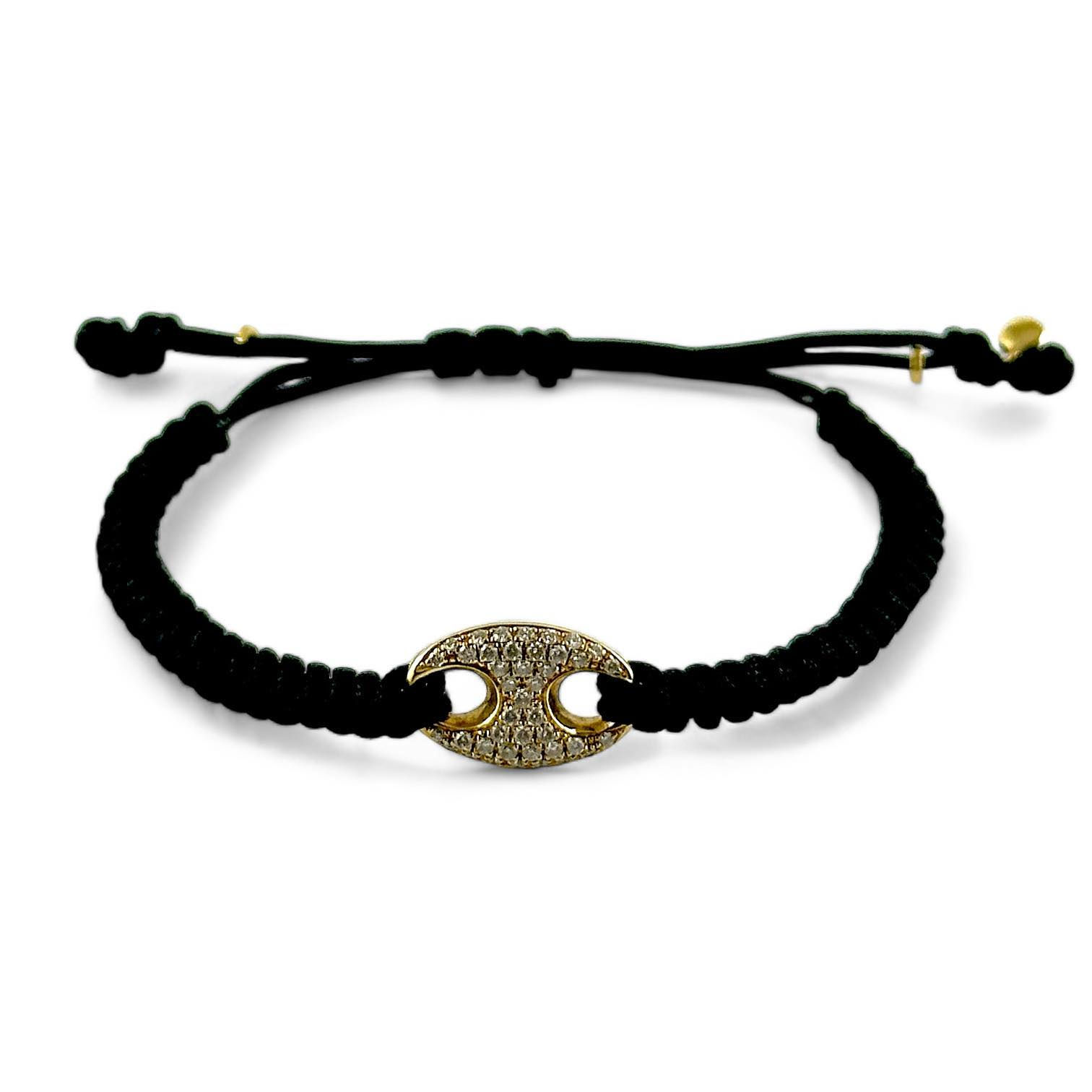 Bracciale con maglia marina in oro giallo e diamanti