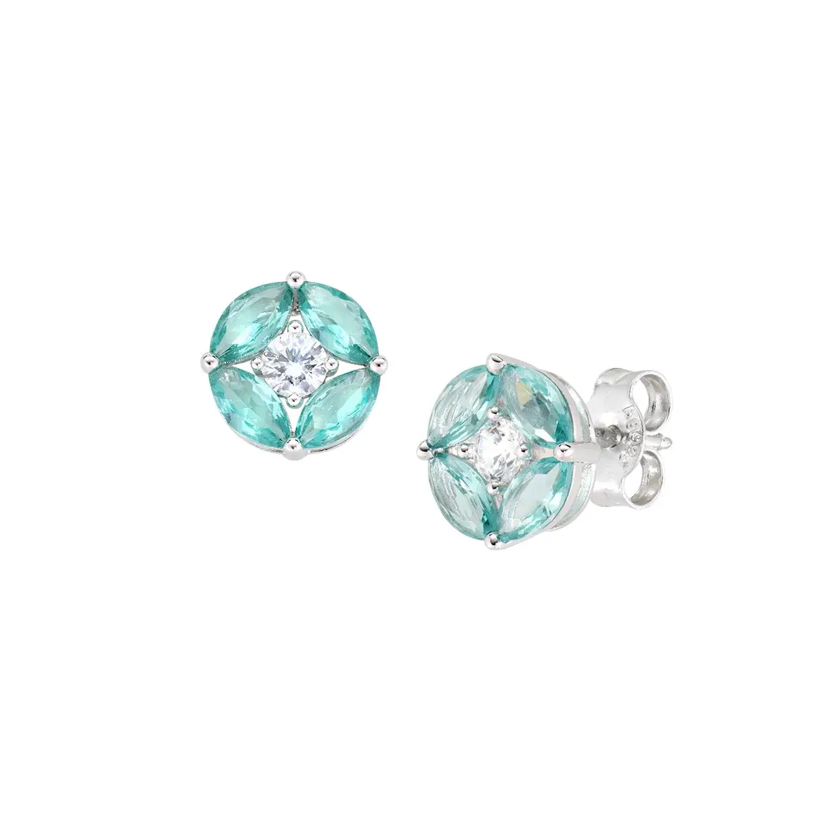 Orecchini Aura Verde Acqua in Argento 925 - EKABVAZ