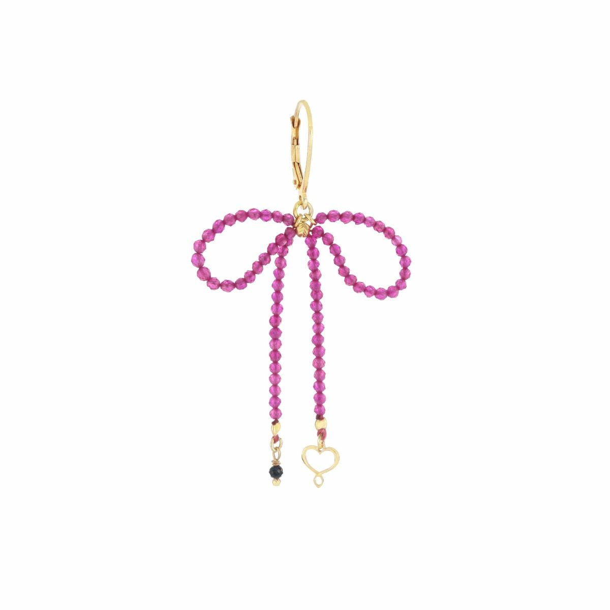 ORECCHINO FIOCCO ROSA