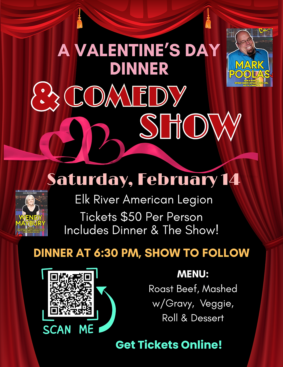 Valentine's Day - Dinner & A Comedy Show