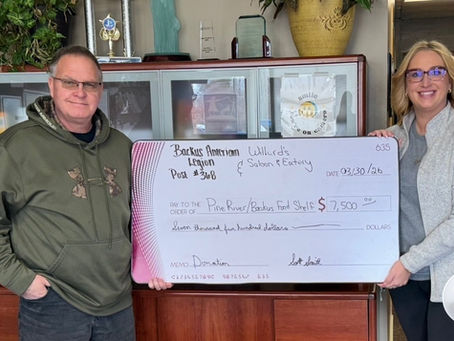 Donation to Pine River Food Shelf