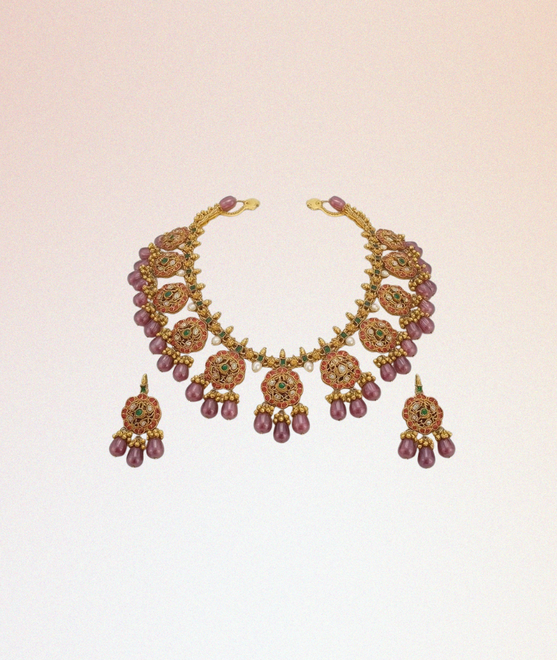 Gulnaar Meenakari Drop Necklace Set