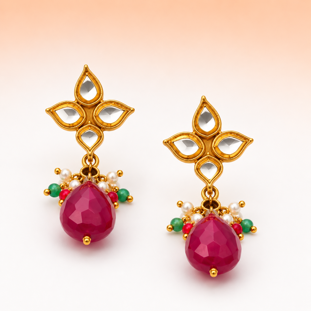Gulnaar Kundan Drop Earrings