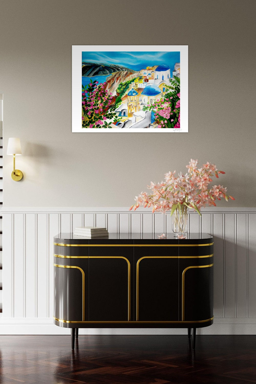Santorini Blue Dome Fine Art Print